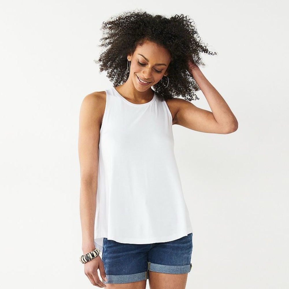 NINE WEST Soft Spun Women's White Sleeveless Top - XL - Worn once